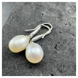 Sterling Silver Pearl Earrings 925 3 Grams