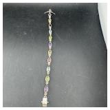 Sterling Silver Multi Stone Tennis Bracelet, Sterl