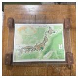 Framed Map Of Japan Wall Piece
