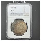 1883-o Morgan Silver Dollar Ngc Ms63