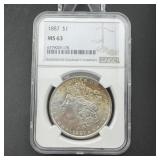1887 Morgan Silver Dollar Ngc Ms63