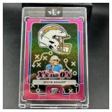 Justin Herbert Pink X's And O's Numbered Football