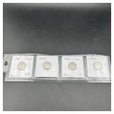 (4) Mercury Silver Dime Lot -1919, 1919-d, And 191