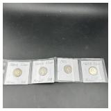 (4) Mercury Silver Dime Lot -1920-d, 1920-s, 1923,