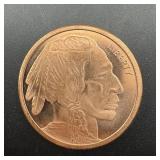 Copper Round Buffalo Nickel Design