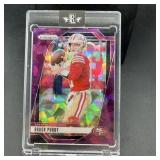 Brock Purdy Purple Cracked Ice Prizm Football Card