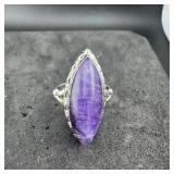 Sterling Silver Purple Stone Ring 4 1/2 Sterling 5