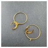 Sterling Silver Gold Vermeil Hoop Earrings 925 1.2