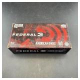 Box Of 50,.40 Cal. S&w 180 Grain Fmj Federal Ammo