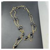 Tamney Jewel Long Black Bead Necklace