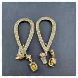 Citrine Colored Hoop Earrings