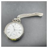Illinois Watch Co. Coin Silver Pocket Watch With C