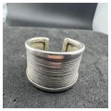Sterling Silver Cigar Band Ring Adjustable 925 9.4