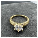 Gold Cz Ring Size 8 3/4