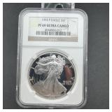 1993-p American Silver Eagle Ngc Pf69 Ultra Cameo