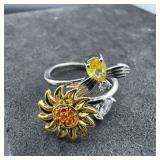 Spinner Flower Ring Size 7