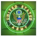 Us Army Real Glass Neon Lighted Sign Âï¿½ 24' X 20