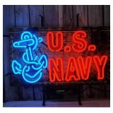 Us Navy Real Glass Neon Lighted Sign Âï¿½ 24' X 20