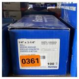 Box of (100) Fastenal WA++ 1/4' x 3-1/4' Wedge A