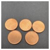 (5) Copper Penny Planchets