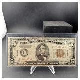 1934 $5 Hawaii Overprint Note