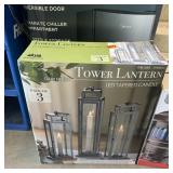 (3 Pack) LED Tower Lantern Tapered Candle