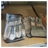 (4 Pairs) Leather Work Gloves