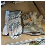 (4 Pairs) Leather Work Gloves