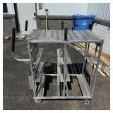 Tote Stocking Cart - Aluminum Rolling Utility Cart