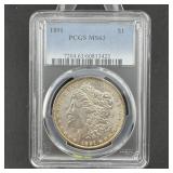 1891 Morgan Silver Dollar Pcgs Ms63