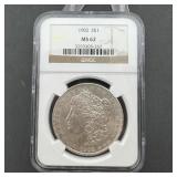 1902 Morgan Silver Dollar NGC MS62