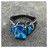 Blue Stone Ring. Size 5. See Photos For Detail And