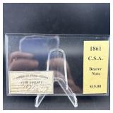 1861 Csa Bearer Note