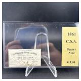 1861 Csa Bearer Note