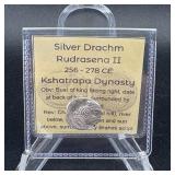 Silver Drachm Rudrasena Ii
