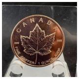 1 Oz .999 Copper Round