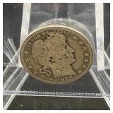1908-d Barber Silver Quarter