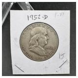 1952-D Franklin Silver Half Dollar