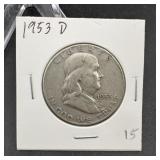 1953-D Franklin Silver Half Dollar
