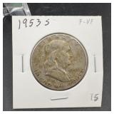 1953-S Franklin Silver Half Dollar