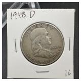 1948 D Franklin Half Dollar