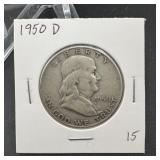 1950-D Franklin Silver Half Dollar