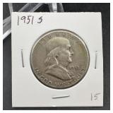 1951-S Franklin Silver Half Dollar