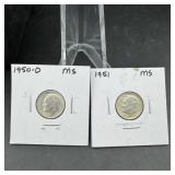 (2) Roosevelt Silver Dimes