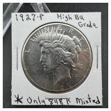 1927 Peace Silver Dollar