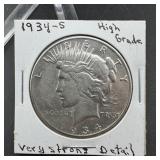 1934-S Peace Silver Dollar