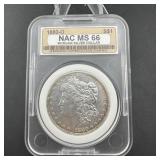 Rare 1880-o Morgan Silver Dollar Nac Ms66