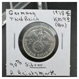 1938 German Silver Coin