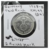 1938 German Silver Coin