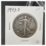 1943 S Walking Liberty Half Dollar